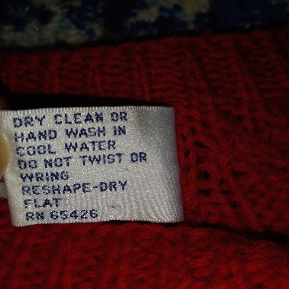 Robert Scott Ltd 100% Shetland Wool Red Sweater Sz M - Picture 3 of 6